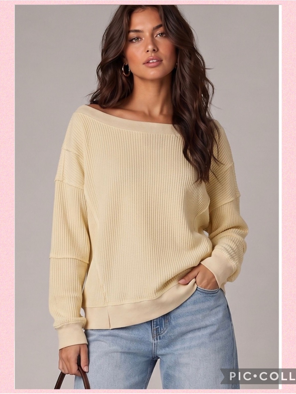 💖Very J. Boat Neck Waffle Knit Top💖